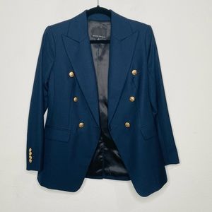 Banana Republic Double Breasted Navy Gold Schoolboy Captain Style Blazer Size 0